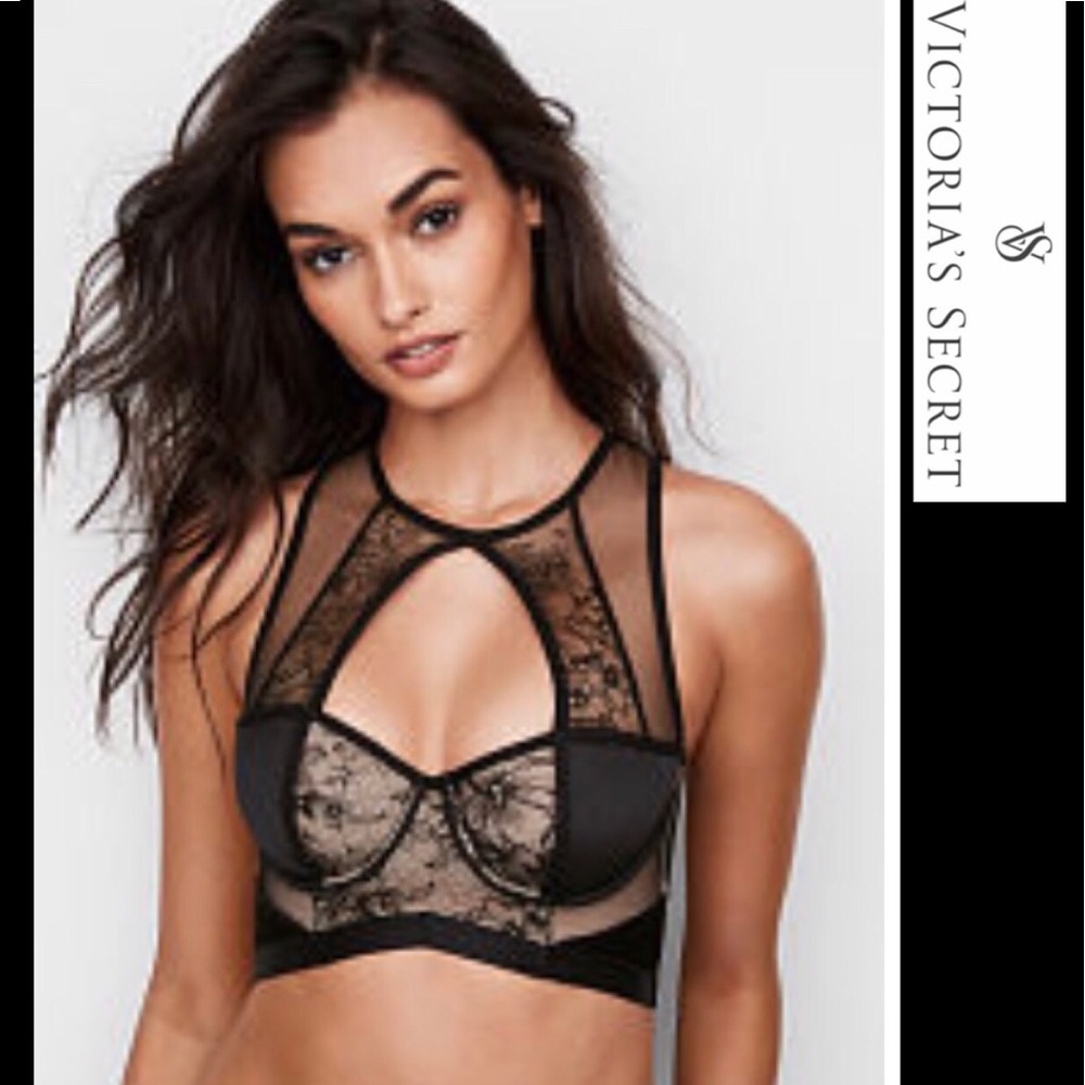 NWOT Black, lace & mesh bra by Victoria’s Secret